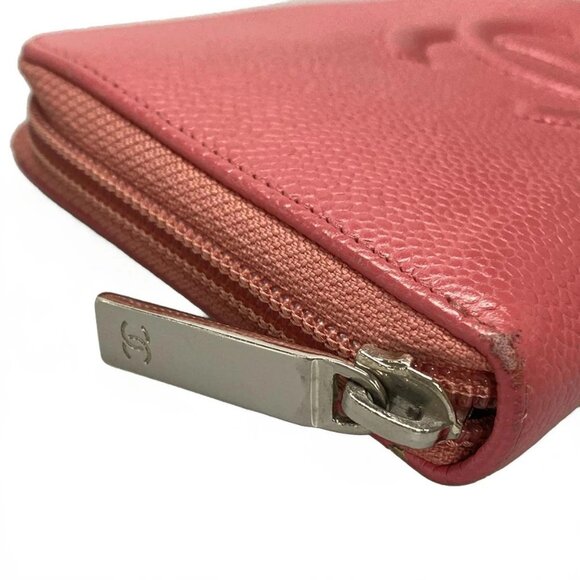 Auth CHANEL - Pink Calfskin Long Wallet - Picture 7 of 14